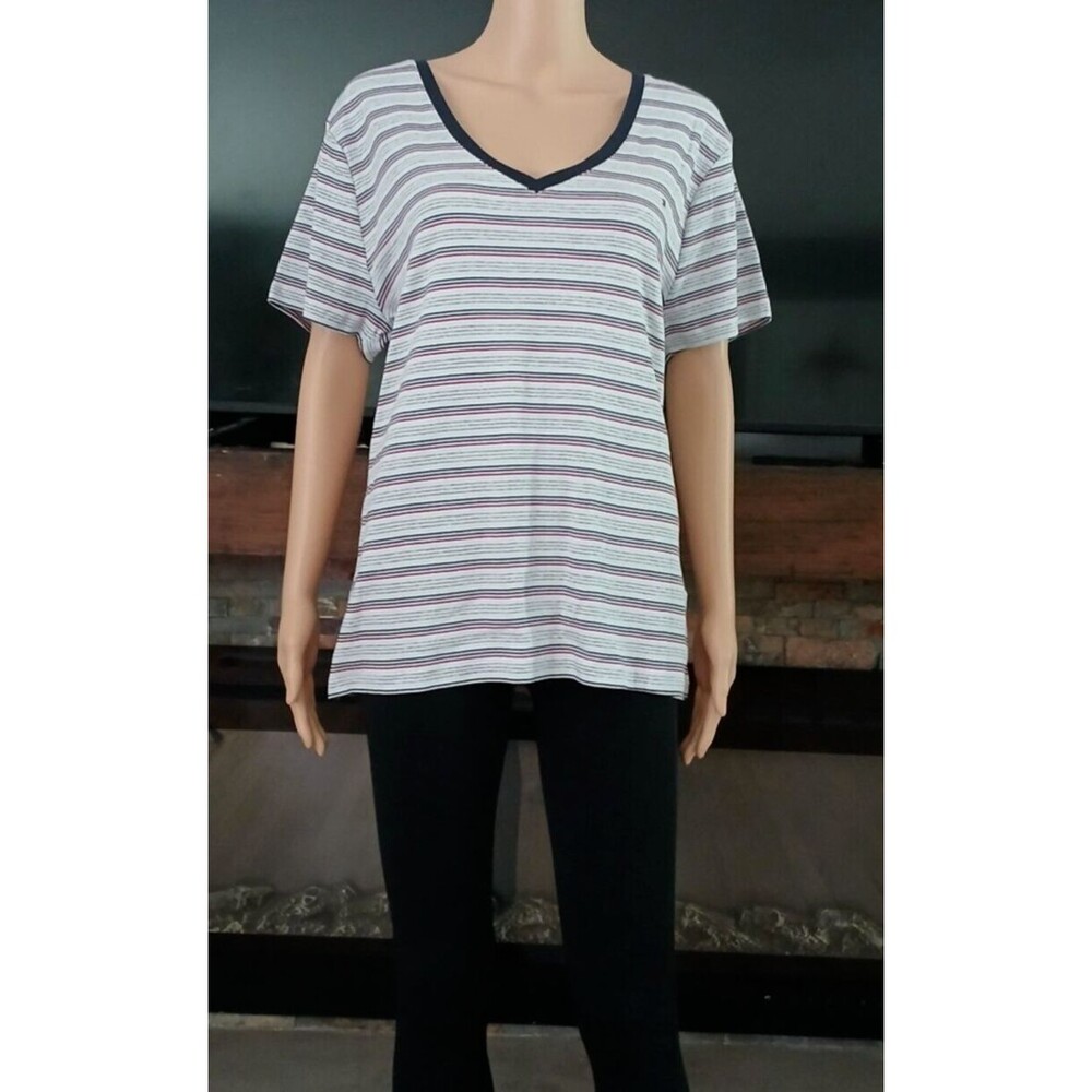 NEW Tommy Hilfiger Nautical Striped Women's XXL Short Sleeve Classic Fit Top